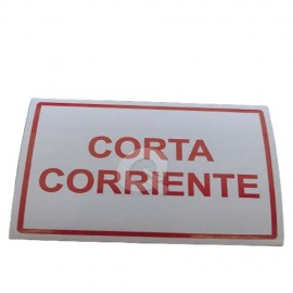 ADHESIVO CORTA CORRIENTE 12x8 cms