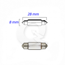 AMPOLLETA TIPO FUSIBLE 12V 10W, 8 X 28 MM