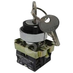 SELECTOR CON LLAVE 2 POS. FIJAS (0-1), 1NA + 1NC