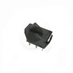 INTERRUPTOR RECTANGULAR TECLA, 12V 16A, 3T, ROJO