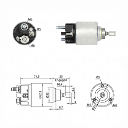 SOLENOIDE 12V, CITROEN, PEUGEOT, MAHINDRA, FIAT