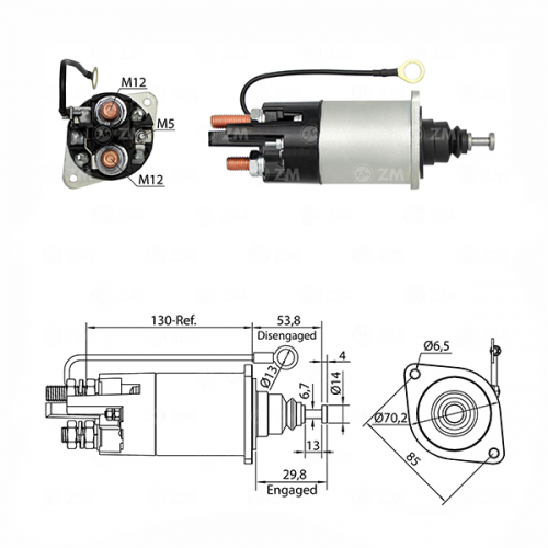 SOLENOIDE 24V, 39MT, CUMMINS, MERCEDES BENZ