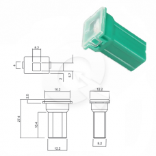 FUSIBLE LINK MINI HEMBRA 40A, VERDE