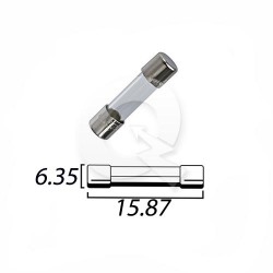 FUSIBLE DE VIDRIO 1AG, 20A (15.87 x 6.35mm)