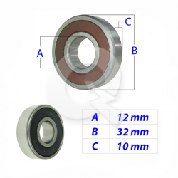 RODAMIENTO ALTERNADOR, 6201-2RS