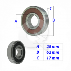 RODAMIENTO ALTERNADOR, 25SI, 6305-2RS, CAT