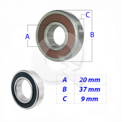 RODAMIENTO SIN BUJE 6904-2RS, PFI, 20x37x9