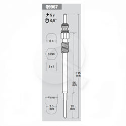 BUJIA INCANDESCENTE 5V, CITROEN, FORD, PEUGEOT