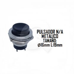 BOTON METALICO, 12V-24V, 2T, (N/A), NEGRO