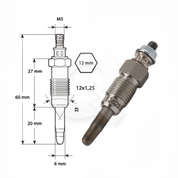 BUJIA INCANDESCENTE 11V, NISSAN, MITSUBISHI, VOLKS