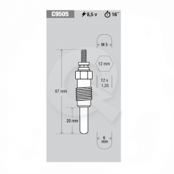 BUJIA INCANDESCENTE 8.5V, MITSUBISHI, NISSAN