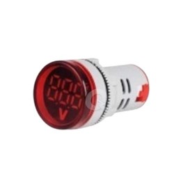 VOLTIMETRO, LED, Ø22mm, 50-500VAC, IP65, ROJO