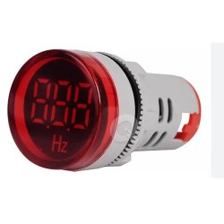 FRECUENCIMETRO, LED, Ø22mm, 0-99Hz,50-500VAC, ROJO