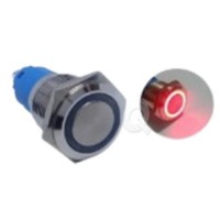 BOTON PARTIDA METALICO 12-24VDC 5P NC/NA LED ROJO