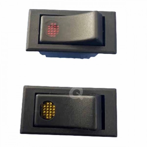 INTERRUPTOR, RECT, TECLA 12V-24V, 10A,ON/OFF,ROJA