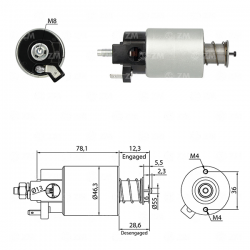 SOLENOIDE 12V, CHRYSLER, DODGE, JEEP, VOLKSWAGEN
