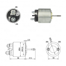 SOLENOIDE 12V, FORD, CITROEN, PEUGEOT, CHEVROLET