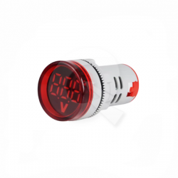 VOLTIMETRO DIGITAL LED, 6-100V, Ø22mm, ROJO