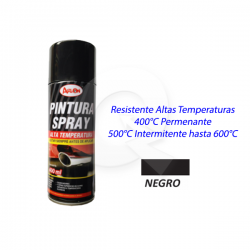 PINTURA AEROSOL SPRAY,ALTA TEMPERATURA,500ml,NEGRO