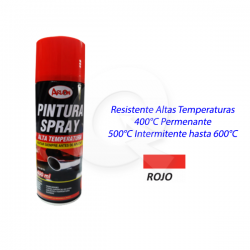 PINTURA AEROSOL SPRAY,ALTA TEMPERATURA,500ml,ROJO