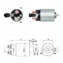 SOLENOIDE 12V, CHRYSLER, DAKOTA, JEEP, CHEROKEE