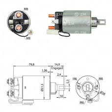 SOLENOIDE 12V, FORD, MAZDA, 323, 324, 325