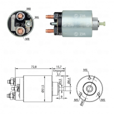 SOLENOIDE 12V, OPEL, ASTRA, CORSA, VECTRA, DAEWOO
