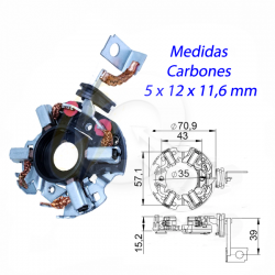 PORTA CARBON ARRANQUE 12V, FORD, FIAT, PEUGEOT