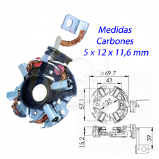 PORTA CARBON ARRANQUE 12V, OPEL, CHEVROLET, FIAT