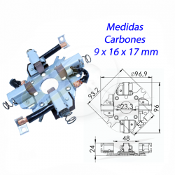 PORTA CARBON ARRANQUE 12V, FIAT, FORD, IVECO