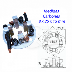 PORTA CARBON ARRANQUE 12V, LUV, HYSTER, ISUZU, KIA