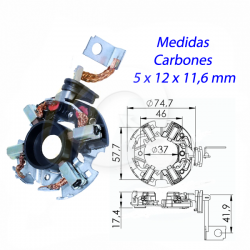PORTA CARBON ARRANQUE 12V, FORD, OPEL, FIAT, YANMA