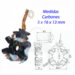 PORTA CARBON ARRANQUE 12V, FIAT, KOHLER