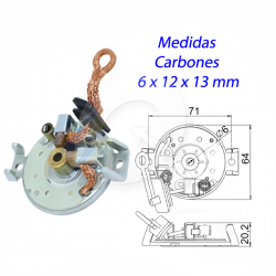 PORTA CARBON ARRANQUE 12V, FORD, FIESTA, PEUGEOT