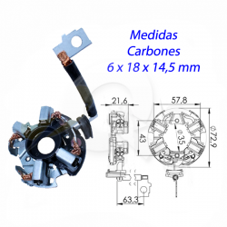 PORTA CARBON ARRANQUE 12V, M.BENZ, MAHINDRA, FORD