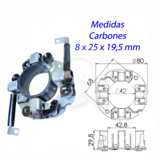 PORTA CARBON ARRANQUE 24V, 28MT, M.BENZ, KOMATSU