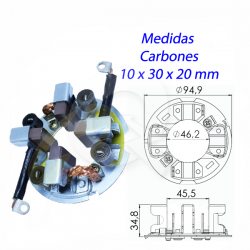 PORTA CARBON ARRANQUE 24V, CAT, CUMMINS, CASE