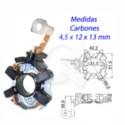 PORTA CARBON ARRANQUE 12V, FORD, OPEL, VOLKSWAGEN