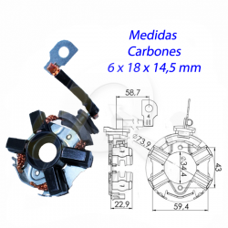 PORTA CARBON ARRANQUE 12V, FIAT, FORD, M.BENZ