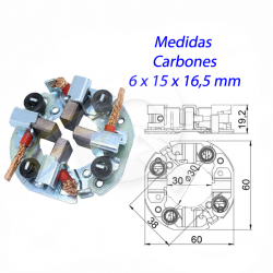 PORTA CARBON ARRANQUE 12V, FIAT, FORD, NISSAN