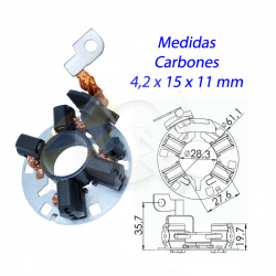 PORTA CARBON ARRANQUE 12V, FIAT, PALIO, TOYOTA