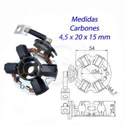 PORTA CARBON ARRANQUE 12V, GRAND STAREX, PORTER
