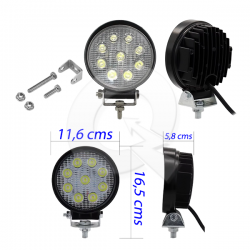 FAENERO LED, REDONDO, 9 LED, 10V-60V, 27W, 2700Lm