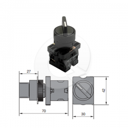 SELECTOR MANILLA CORTA PLAST 3 POS FIJA 1-0-2,2NA