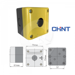 CAJA TERMOPLASTICA 1P, Ø22.5 mm, CHINT,AMARILLA