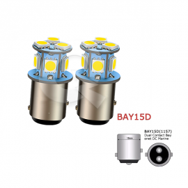 SET AMPOLLETA, 12V, 8 LED, BAY15D, (2C/PD), BLANCA