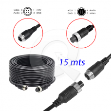 CABLE EXTENSION, CAMARA, 4 PIN AVIACION, 15 mts