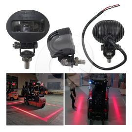 FAROL LED, 9-80V, LINEA ROJA, GRUA HORQUILLA